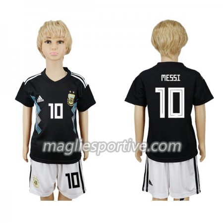 Completo Calcio Argentina Messi 10 Bambino Divisa Trasferta Mondiali 2018